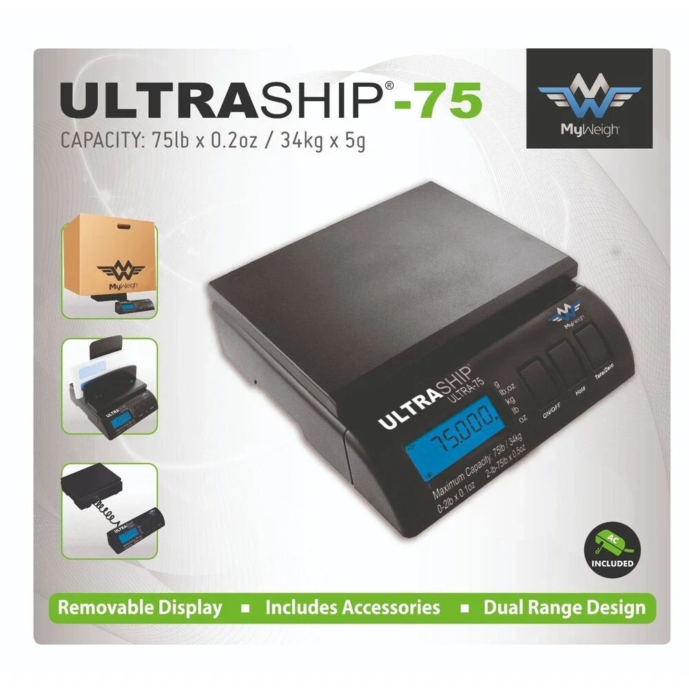 My Weigh Ultraship 75 34kg Scale Black Portable
